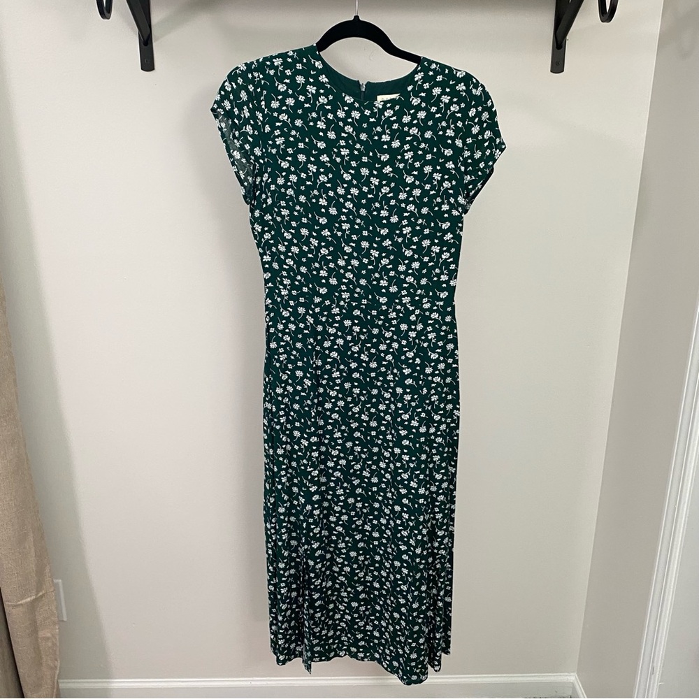 Bohme Green & White Floral Midi Length Dress - Picture 5 of 12